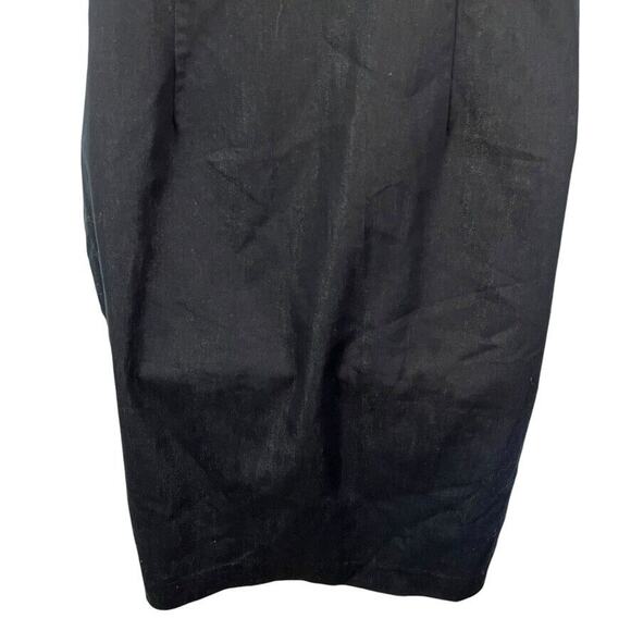 London Times Denim Cotton Stretch V-Neck Sheath Sleeveless Pleated Dress sz 8 - Picture 12 of 16